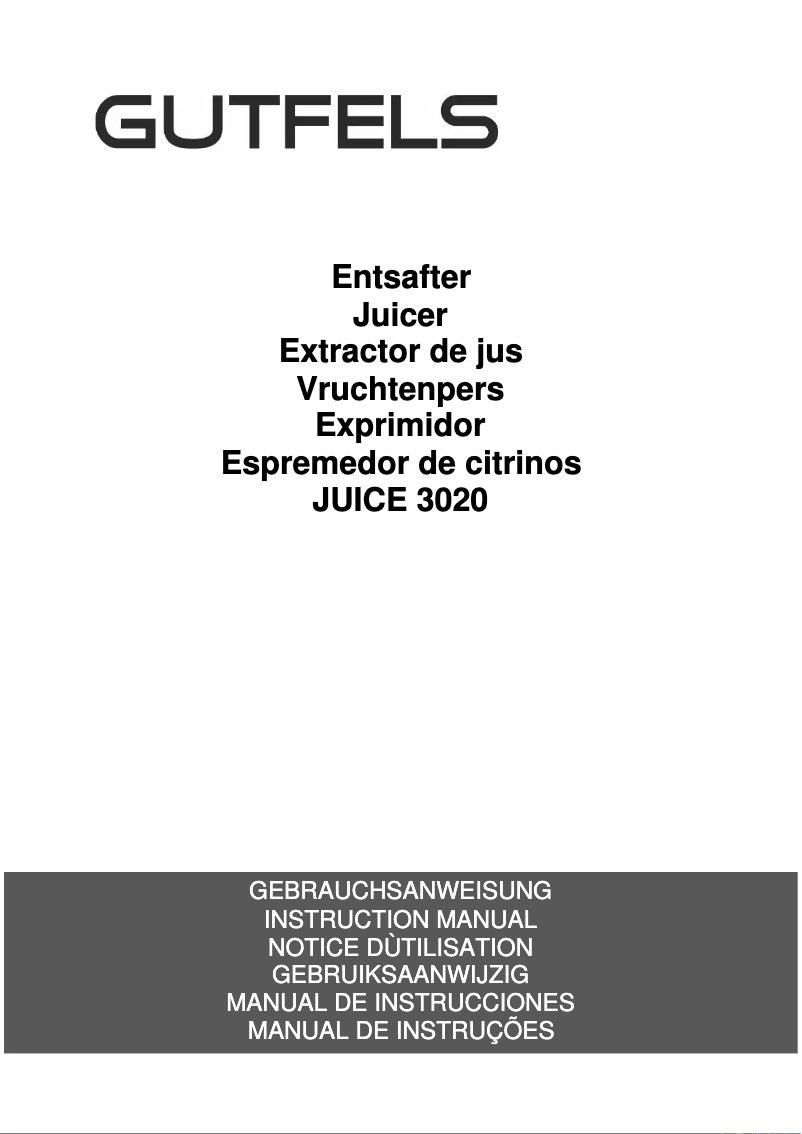 Imagen de la primera página del manual del dispositivo JUICE 3020