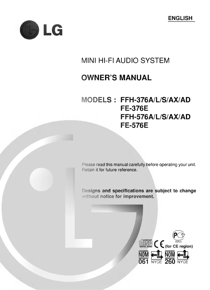 Página nº 1 - Manual de usuario LG FFH-576AX