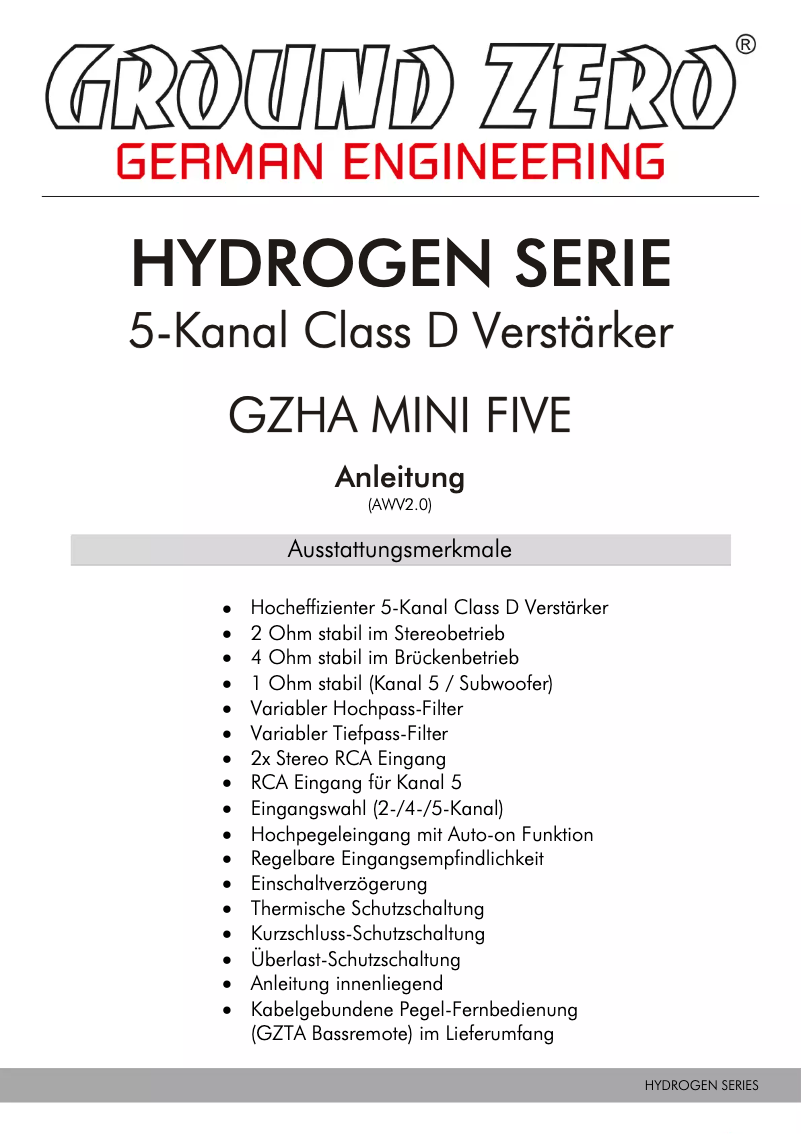 Página 1 del manual Manual de usuario Ground Zero GZHA MINI FIVE