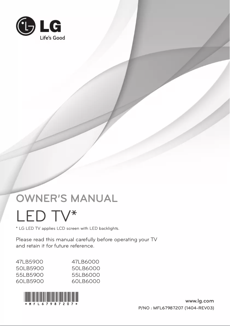 Imagen de la primera página del manual del dispositivo 60LB5900
