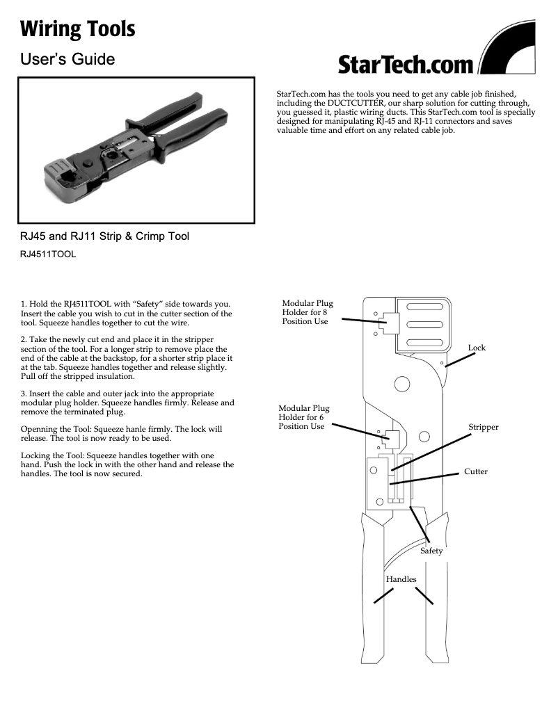 Página 1 del manual Manual de usuario StarTech.com RJ4511TOOL