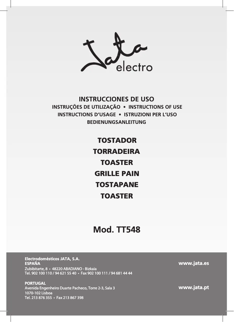 Página 1 del manual Manual de usuario Jata TT548