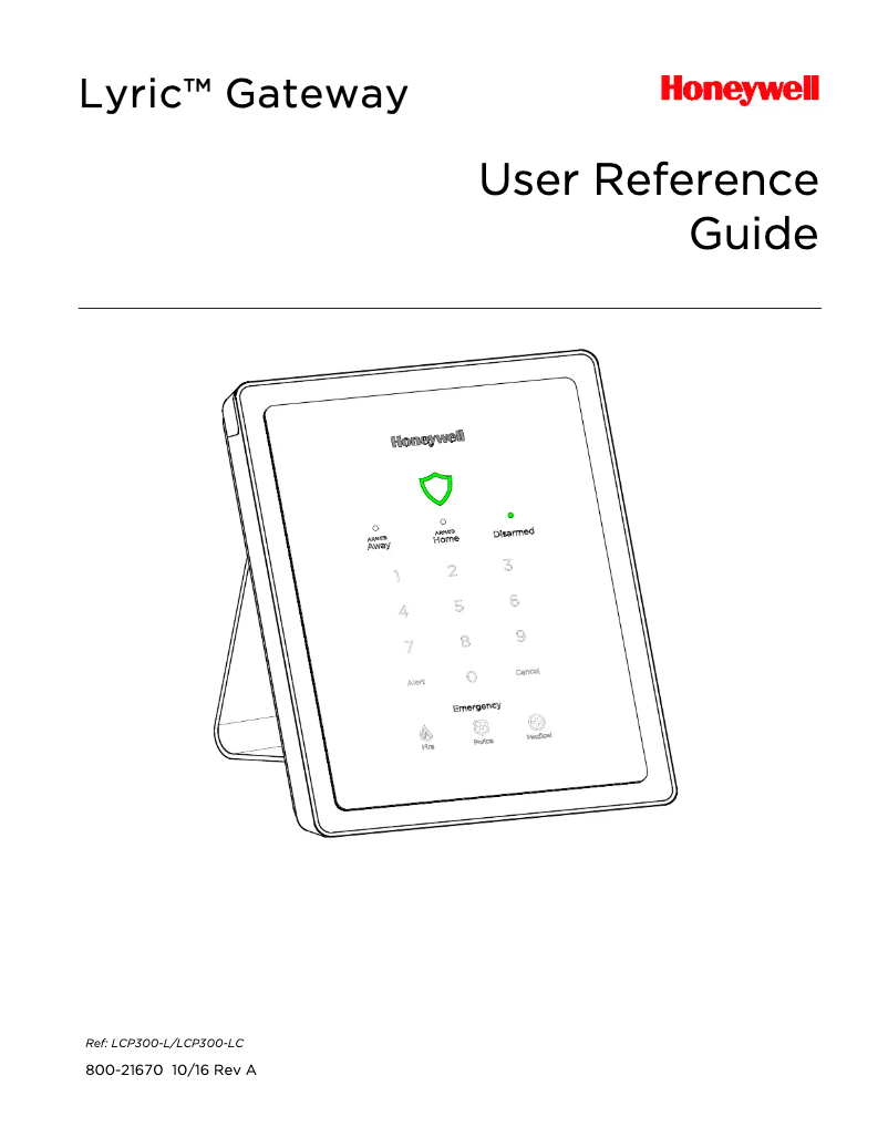 Imagen de la primera página del manual del dispositivo Lyric LCP300-L