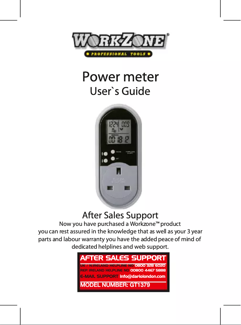 Página 1 del manual Manual de usuario Workzone GT1379