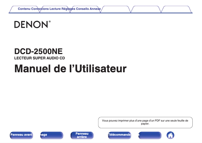 Imagen de la primera página del manual del dispositivo DCD-2500NE