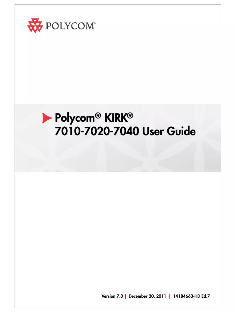 Imagen de la primera página del manual del dispositivo KIRK 7040