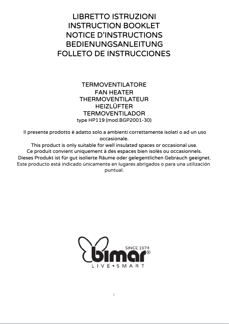 Página 1 del manual Manual de usuario Bimar HP119