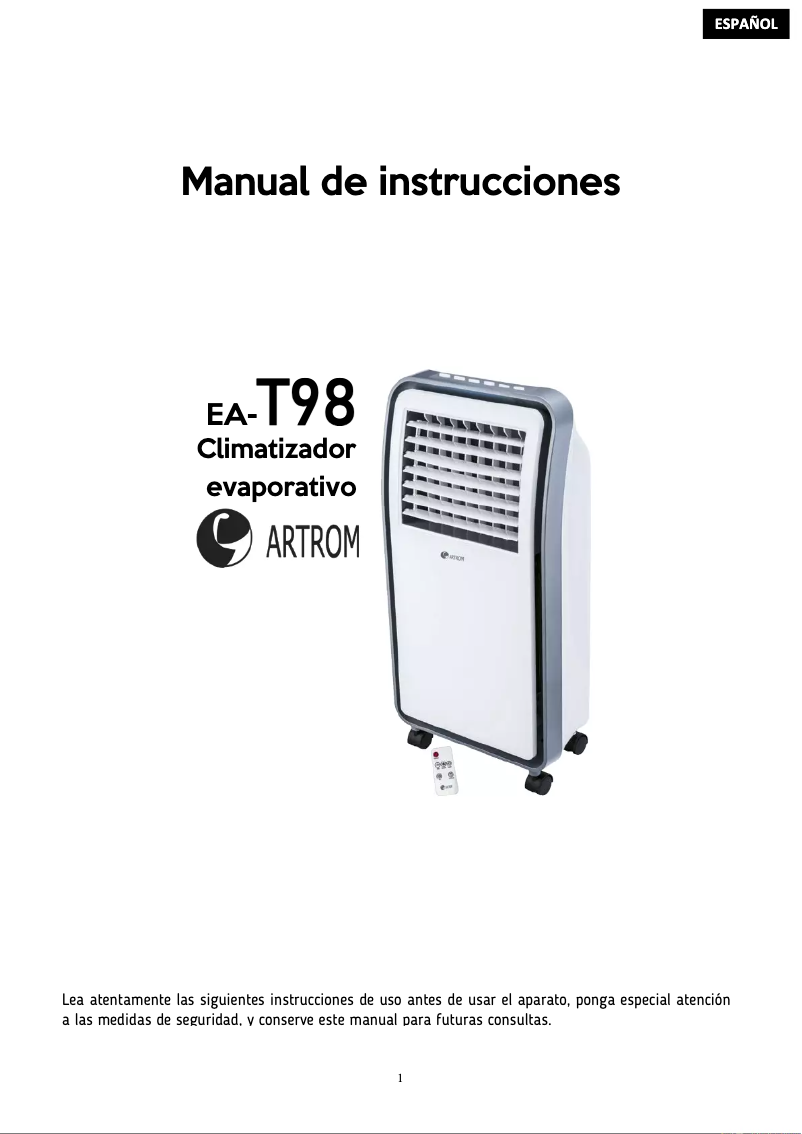 Imagen de la primera página del manual del dispositivo EA-T98