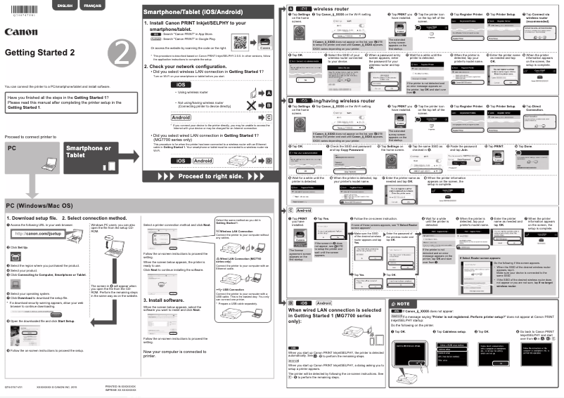 Imagen de la primera página del manual del dispositivo PIXMA MG6850