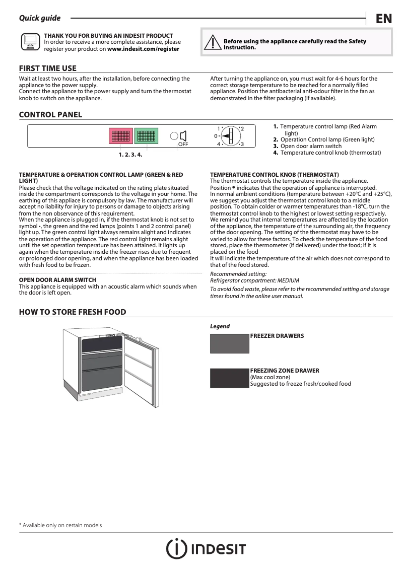 Página 1 del manual Manual de usuario Indesit INBUFZ011