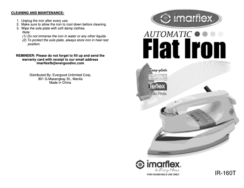 Página 1 del manual Manual de usuario Imarflex IR-160T