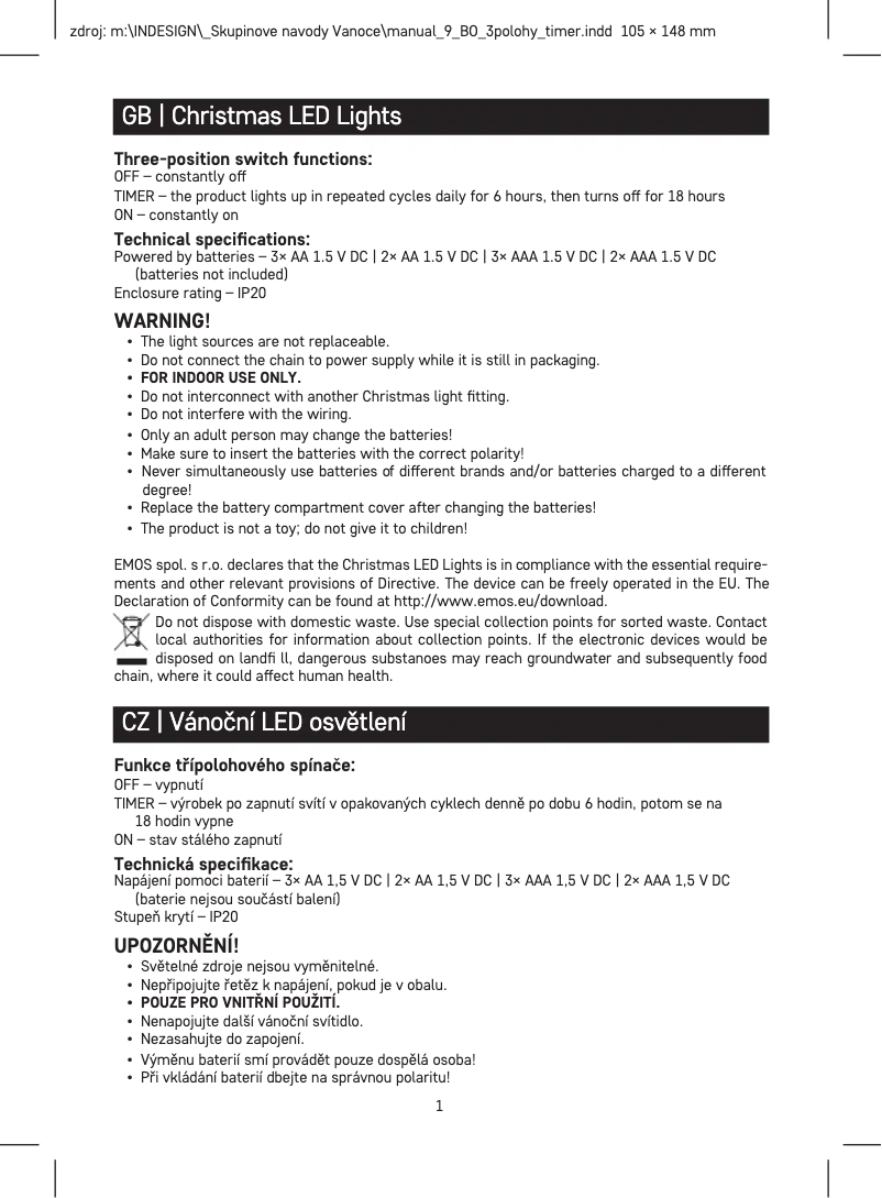 Página 1 del manual Manual de usuario Emos D3AC07