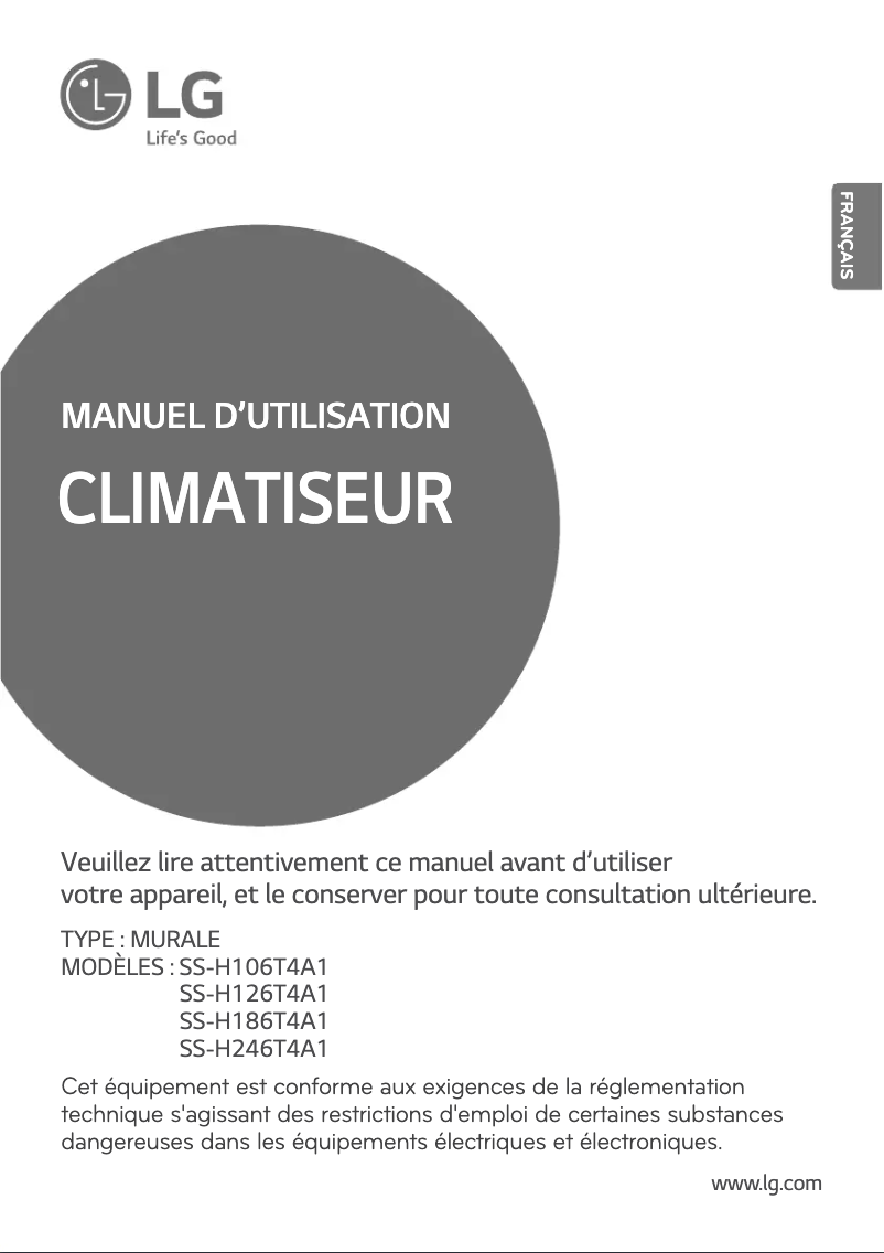 Imagen de la primera página del manual del dispositivo SS-UH186T4A1
