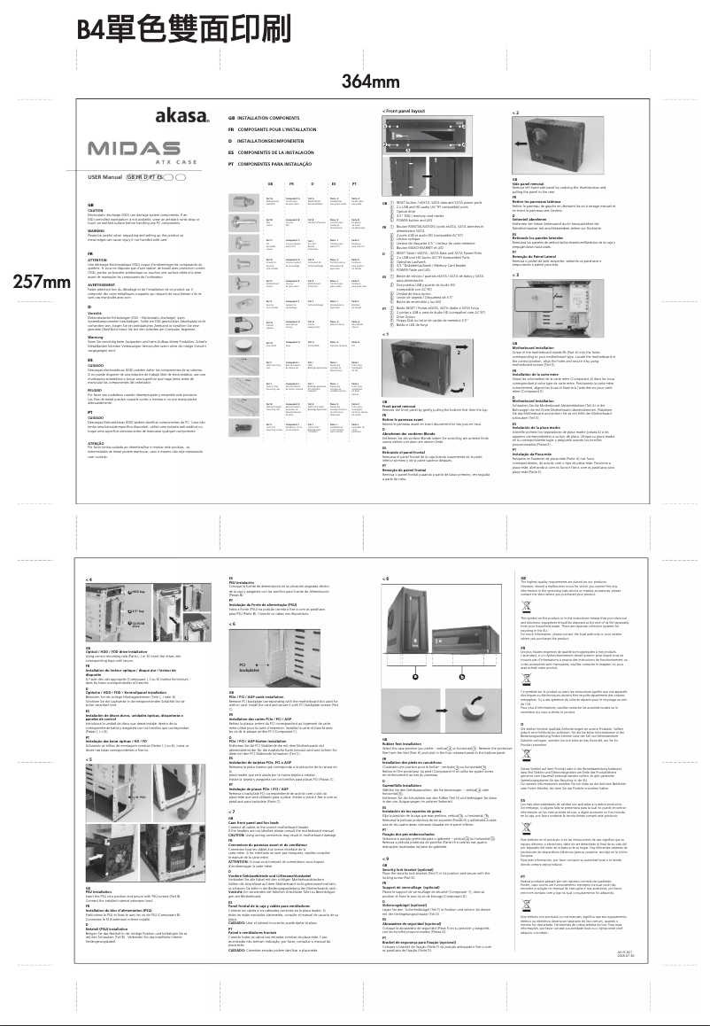 Imagen de la primera página del manual del dispositivo Midas