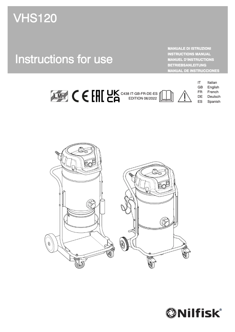 Imagen de la primera página del manual del dispositivo VHS120