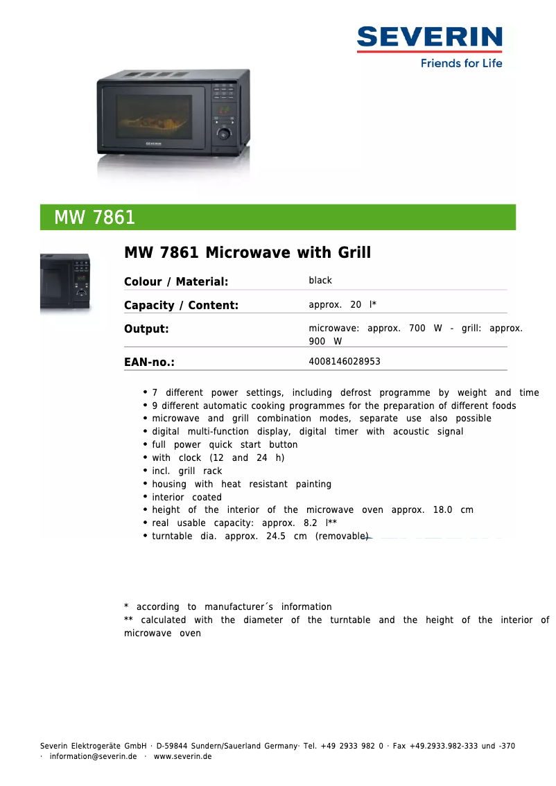 Imagen de la primera página del manual del dispositivo MW 7861