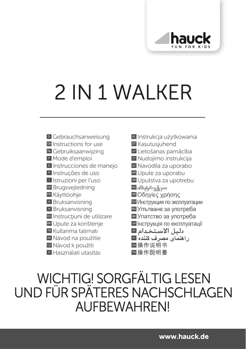 Imagen de la primera página del manual del dispositivo 2 in 1 Walker