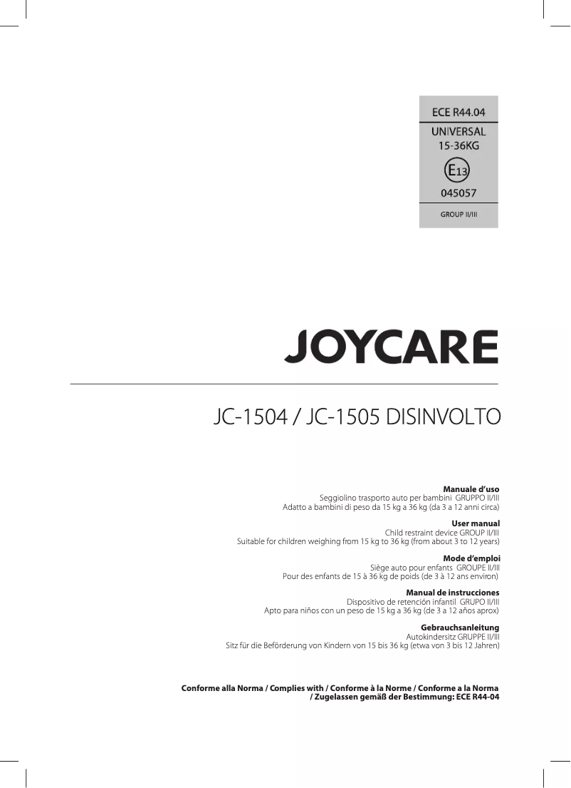 Página 1 del manual Manual de usuario Joycare Disinvolto JC-1504S