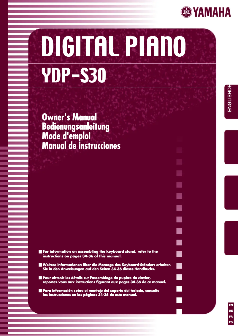Imagen de la primera página del manual del dispositivo YDP-S30