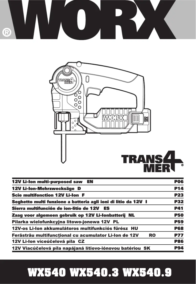 Página 1 del manual Manual de usuario Worx WX540
