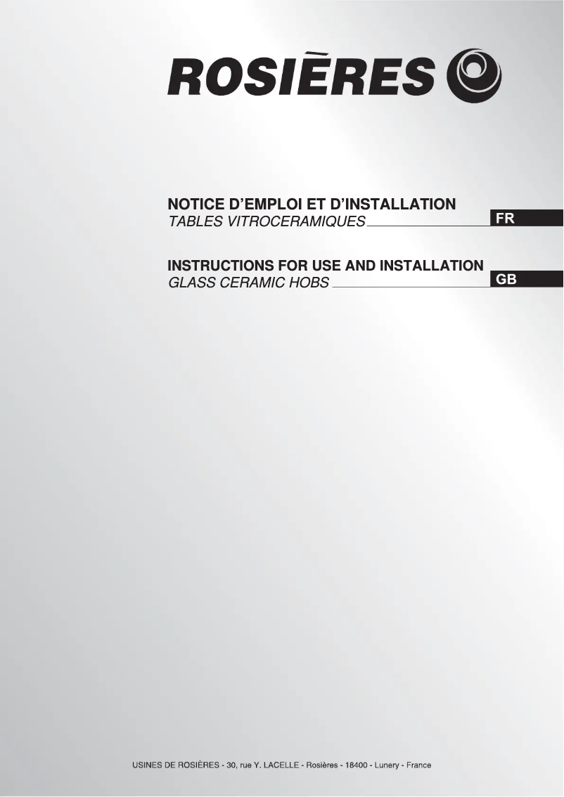 Página 1 del manual Manual de usuario Rosieres RVEF 64 IN