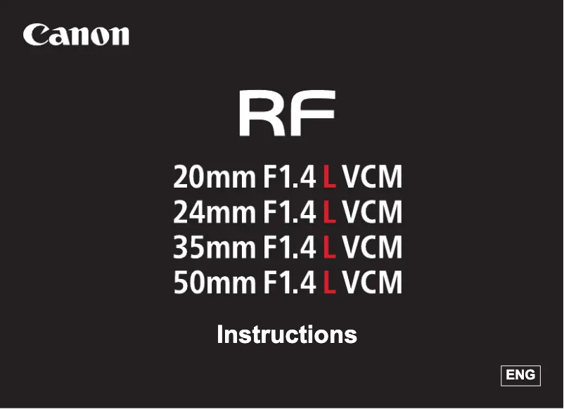 Imagen de la primera página del manual del dispositivo RF 35mm f/1.4L VCM