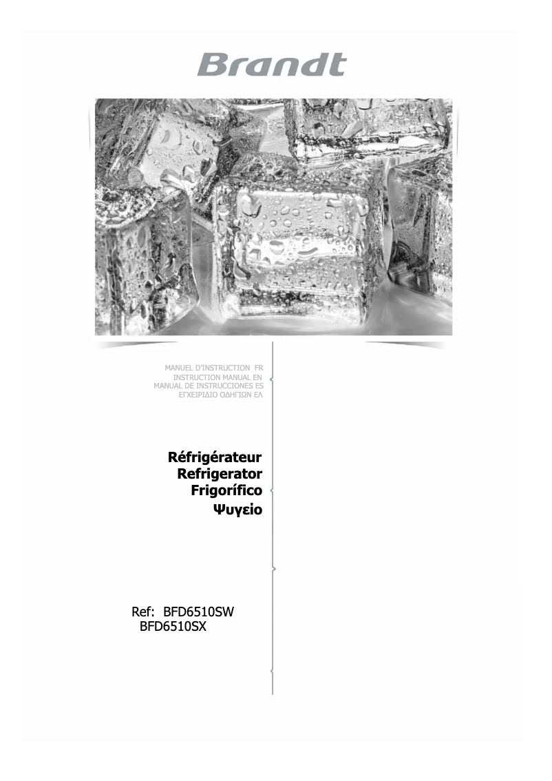 Página 1 del manual Manual de usuario Brandt BFD6510SW