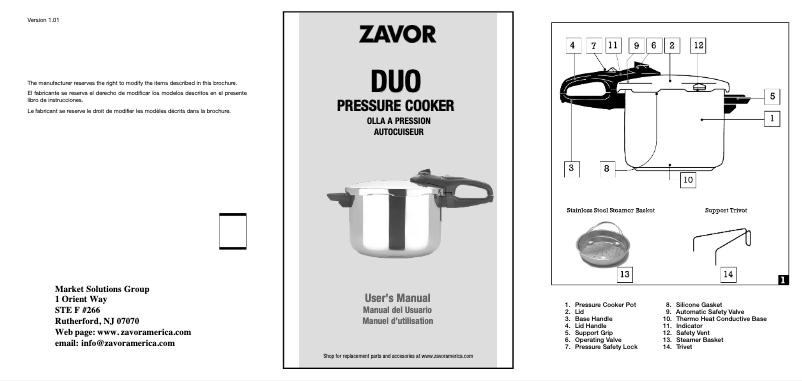 Página 1 del manual Manual de usuario Zavor Duo ZCWDU02