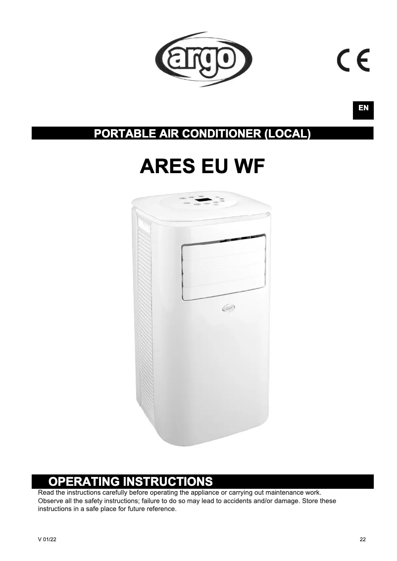 Imagen de la primera página del manual del dispositivo ARES EU WF