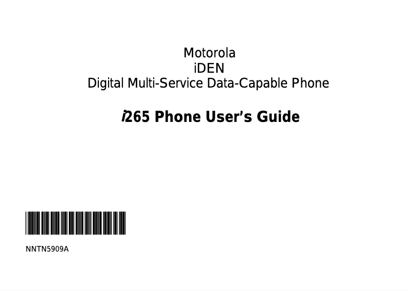 Página 1 del manual Manual de usuario Motorola i265