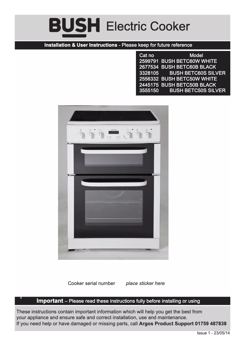 Página 1 del manual Manual de usuario Bush BETC50B