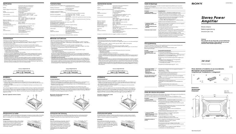 Imagen de la primera página del manual del dispositivo XM-504Z