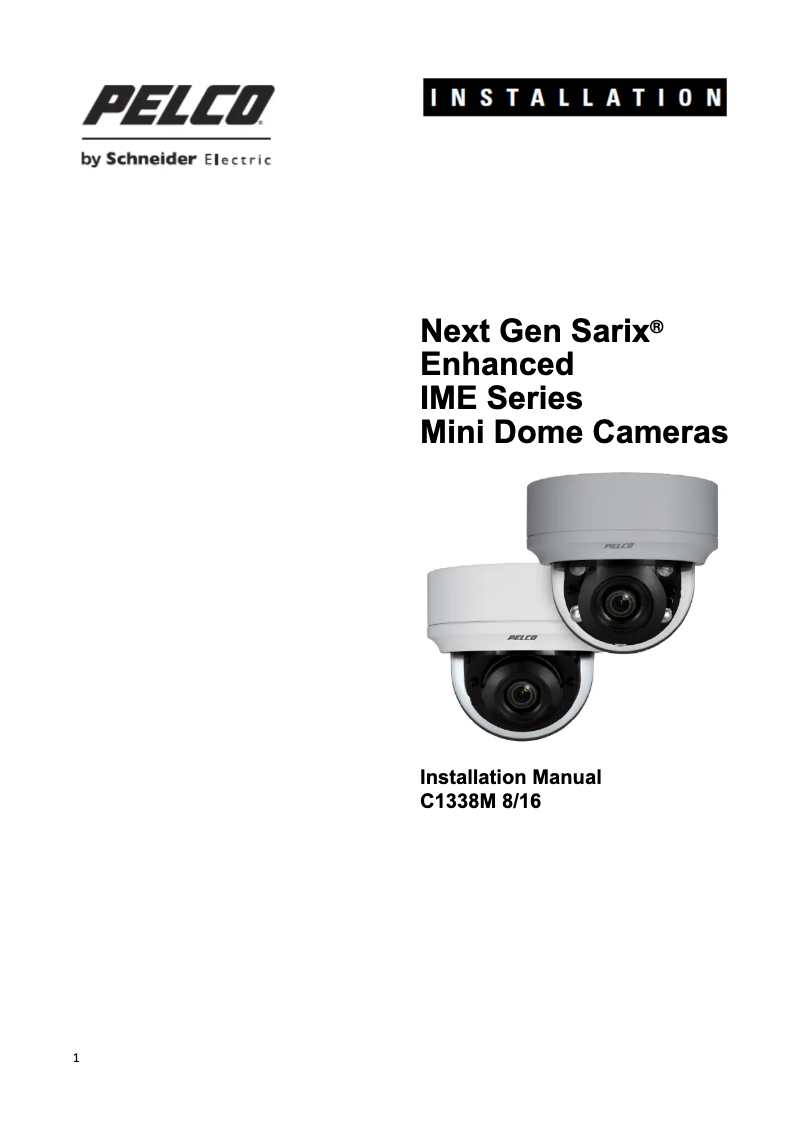 Imagen de la primera página del manual del dispositivo Sarix IME229-1IS