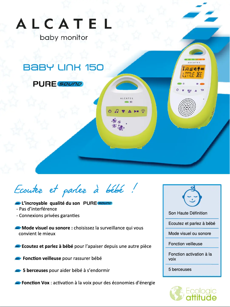 Página 1 del manual Ficha técnica Alcatel Baby Link 150