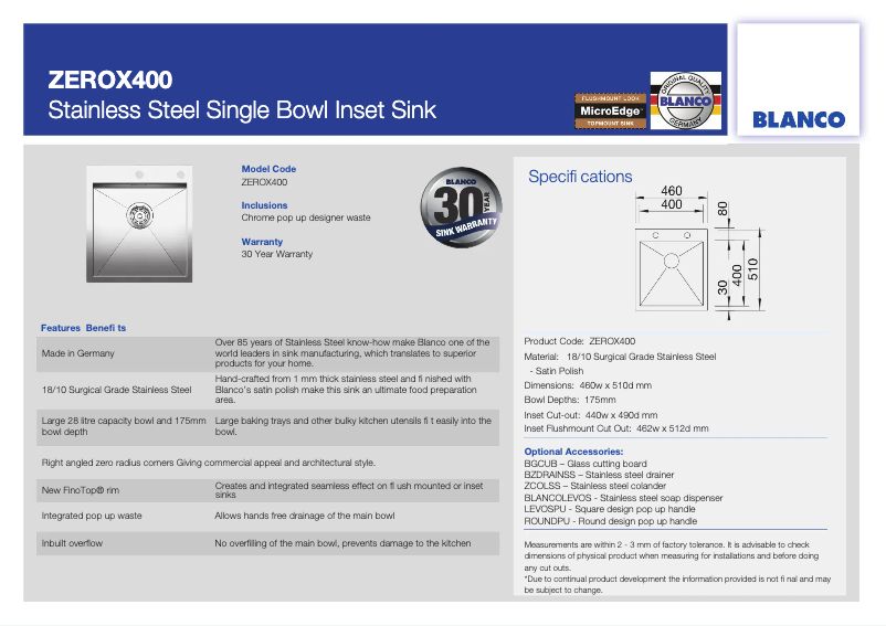 Imagen de la primera página del manual del dispositivo ZEROX400K5