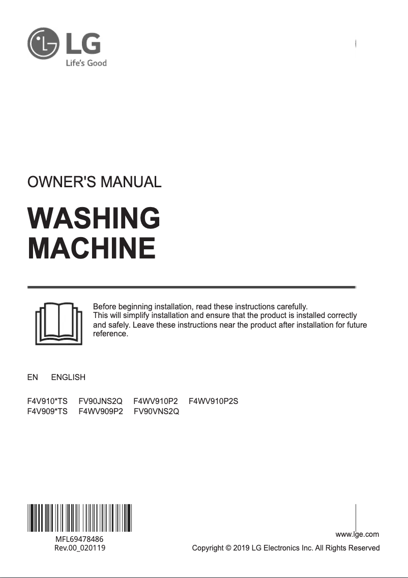 Imagen de la primera página del manual del dispositivo F4V909WTS