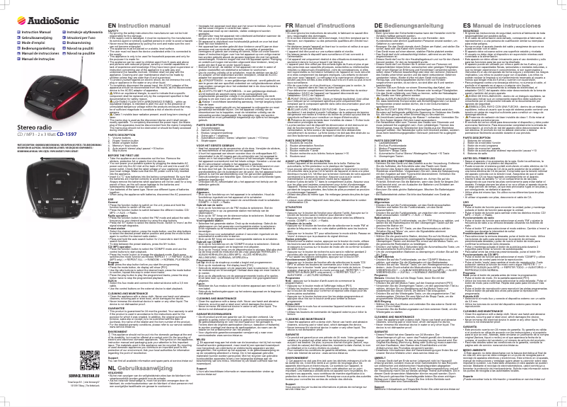 Imagen de la primera página del manual del dispositivo CD-1597