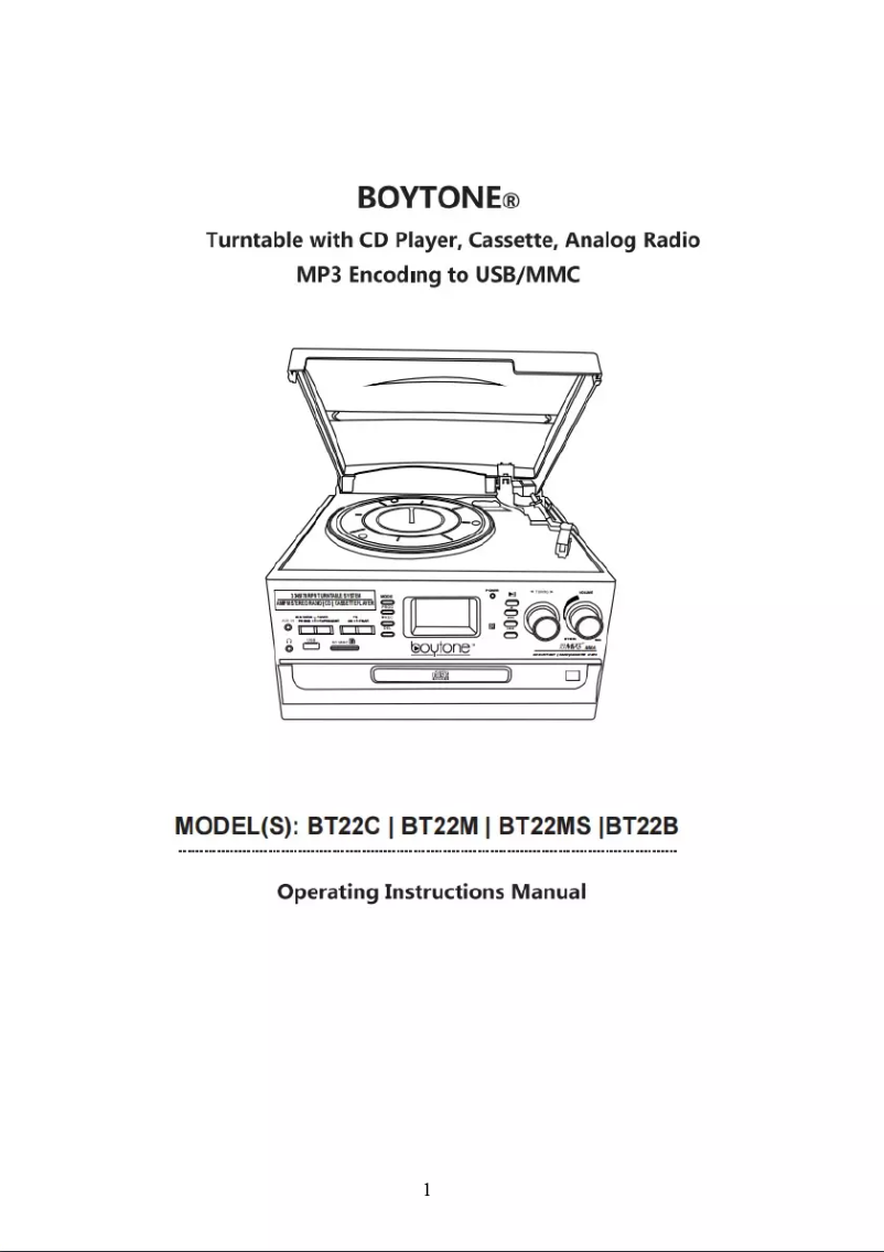 Página 1 del manual Manual de usuario Boytone BT-22B