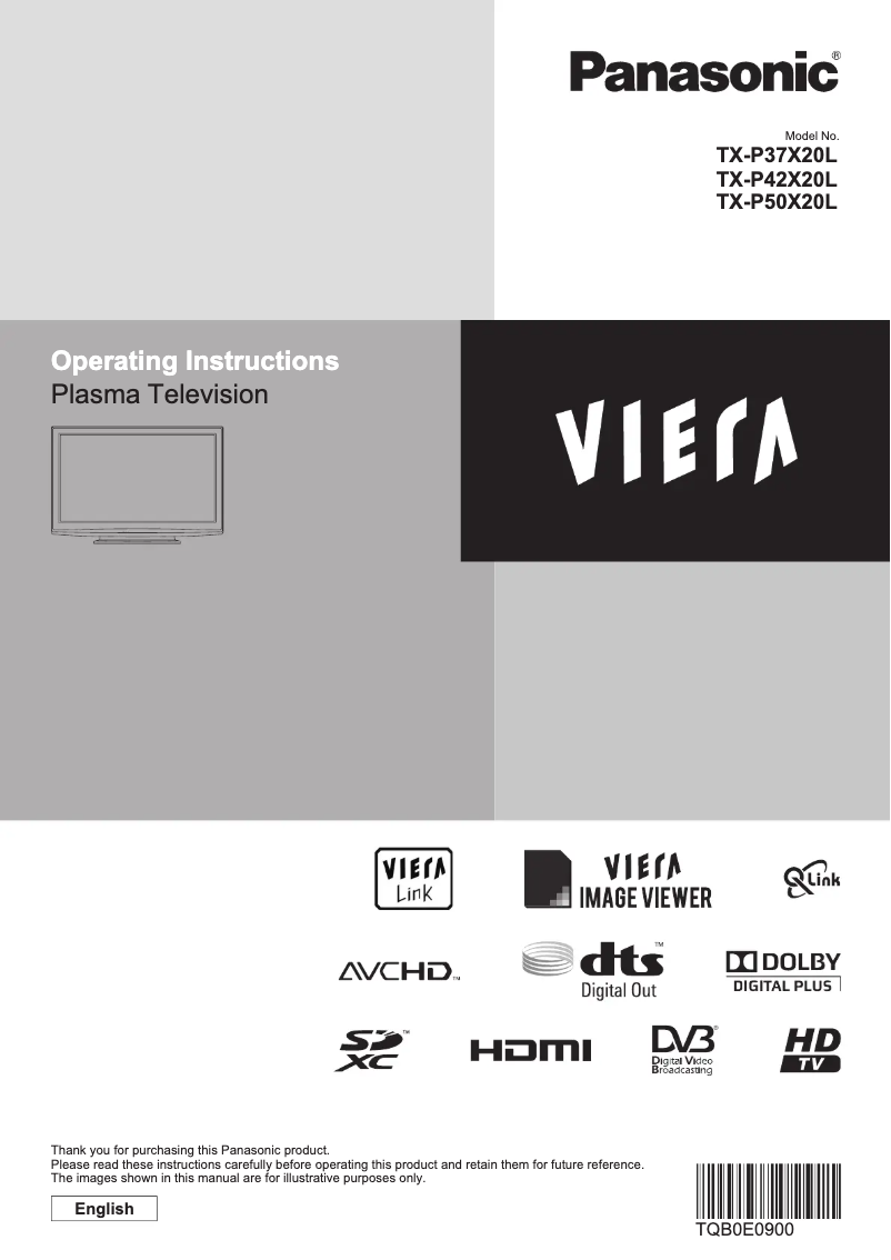 Imagen de la primera página del manual del dispositivo Viera TX-P50X20L