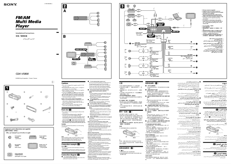 Imagen de la primera página del manual del dispositivo CDX-V5800