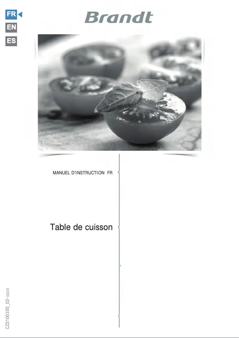 Página 1 del manual Manual de usuario Brandt BPI2638KUB