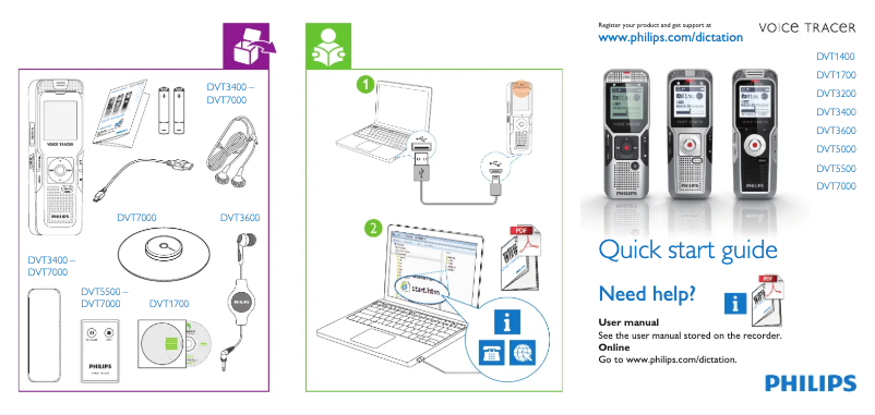 Página 1 del manual Manual de usuario Philips Voice Tracer DVT3400