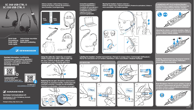 Imagen de la primera página del manual del dispositivo SC 230 USB CTRL II