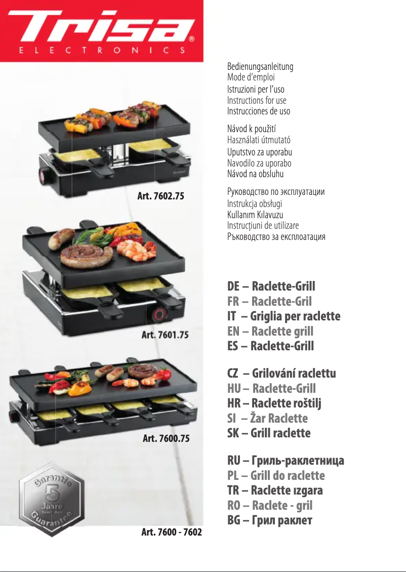 Imagen de la primera página del manual del dispositivo Style 8 7600.75