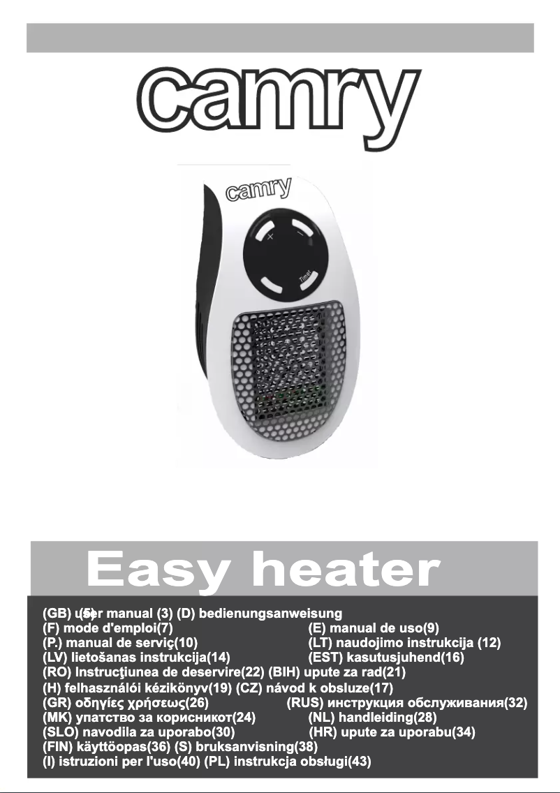 Página 1 del manual Manual de usuario Camry CR 7712