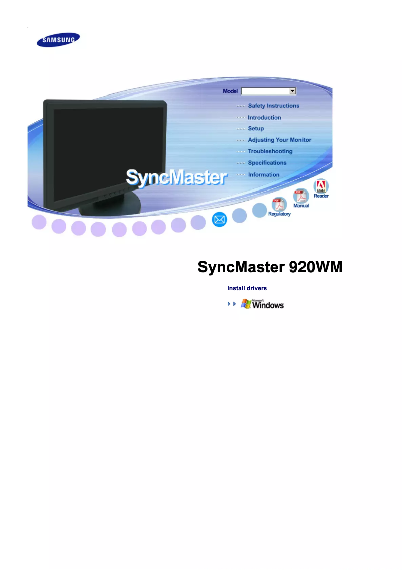 Imagen de la primera página del manual del dispositivo SyncMaster 920WM