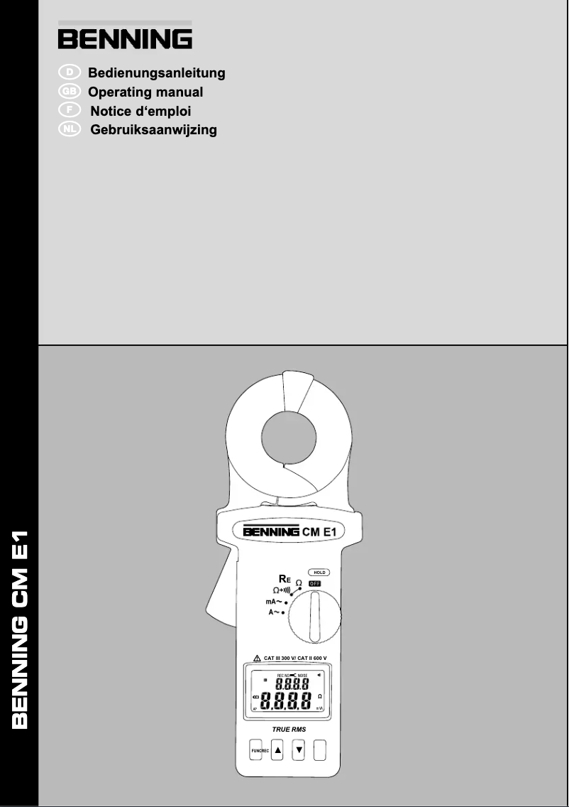 Imagen de la primera página del manual del dispositivo CM E1