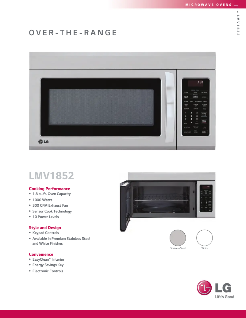 Imagen de la primera página del manual del dispositivo LMV1852SW