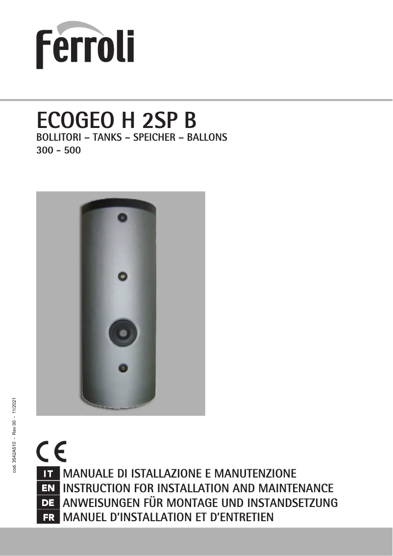 Imagen de la primera página del manual del dispositivo Ecogeo H-2 SP