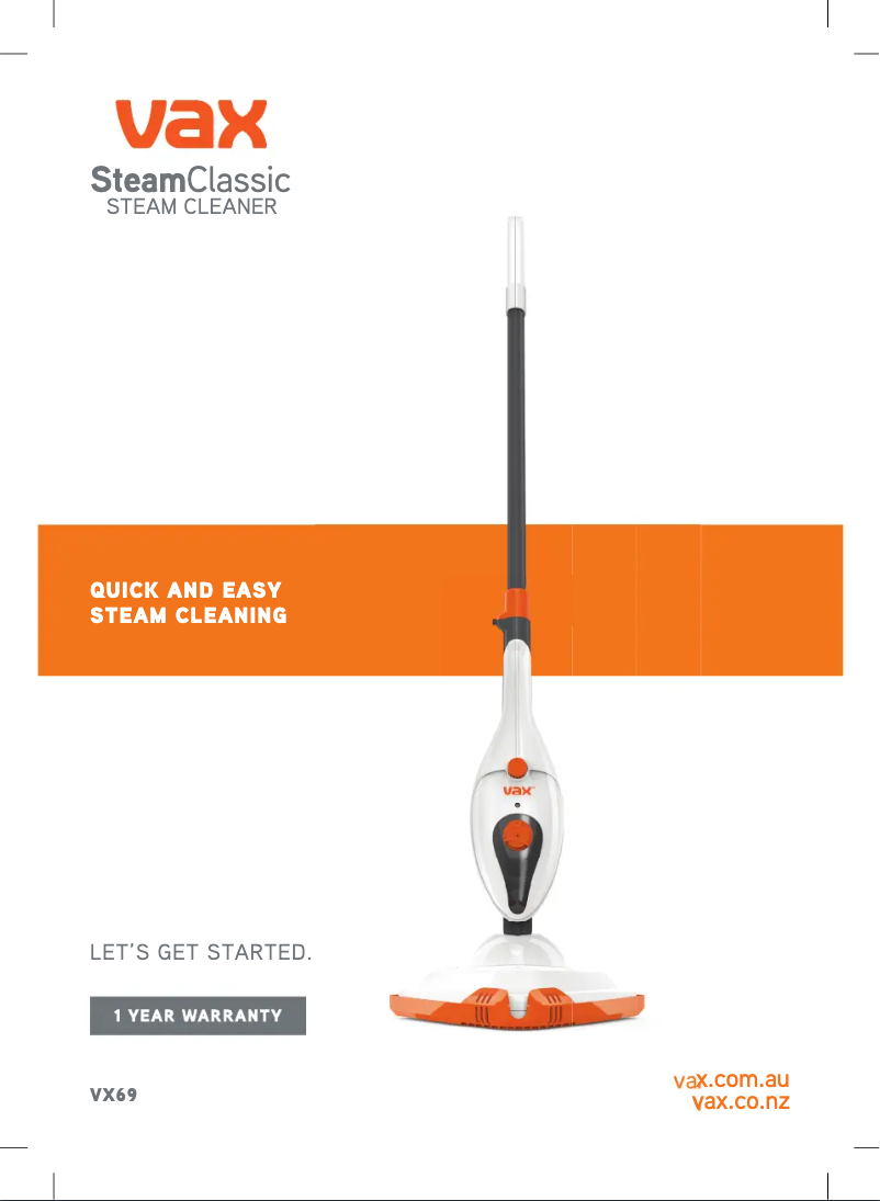 Imagen de la primera página del manual del dispositivo Steam Classic VX69